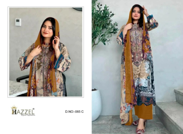 HAZZEL 065 A TO D COTTON DUPATTA PAKISTANI SUITS – M12