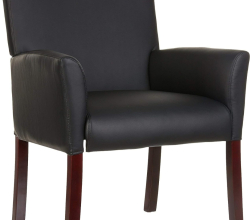 Reception Chair (Black, Mahogany Wood)