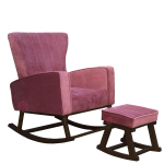 Ergonomic Rosewood Rocking Chair (pink)