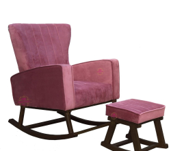 Ergonomic Rosewood Rocking Chair (pink)