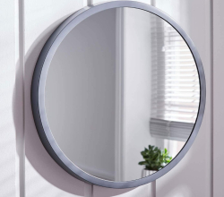 Wood Frame Round Wall Mirror