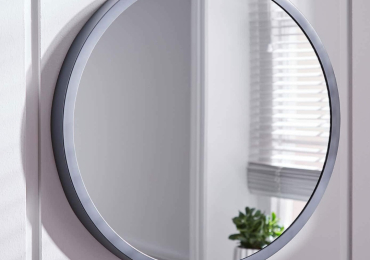 Wood Frame Round Wall Mirror